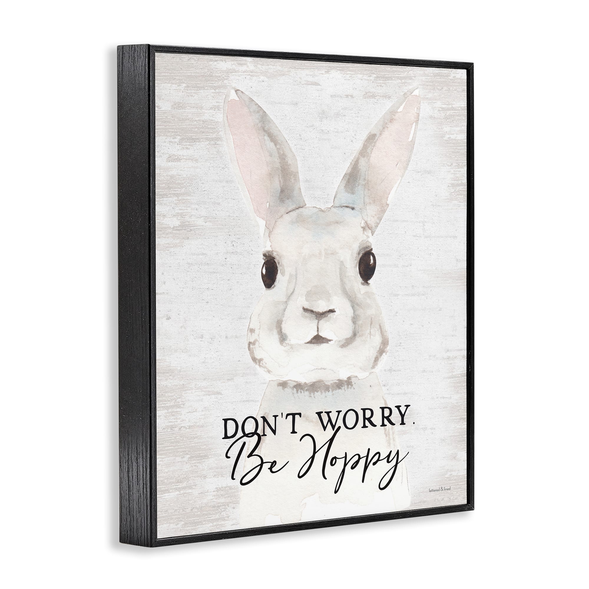 Stupell Industries Don't Worry Be Hoppy Easter Bunny Rabbit Pun Framed Giclee Art